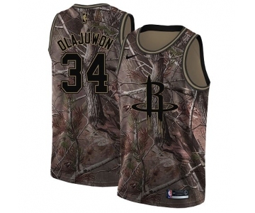 Men's Nike Houston Rockets #34 Hakeem Olajuwon Swingman Camo Realtree Collection NBA Jersey