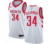 Men's Nike Houston Rockets #34 Hakeem Olajuwon Swingman White Home NBA Jersey - Association Edition