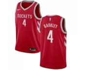 Men's Nike Houston Rockets #4 Charles Barkley Swingman Red Road NBA Jersey - Icon Edition