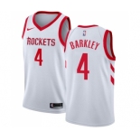 Men's Nike Houston Rockets #4 Charles Barkley Swingman White Home NBA Jersey - Association Edition