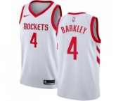 Men's Nike Houston Rockets #4 Charles Barkley Swingman White Home NBA Jersey - Association Edition