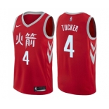 Men's Nike Houston Rockets #4 PJ Tucker Swingman Red NBA Jersey - City Edition