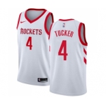 Men's Nike Houston Rockets #4 PJ Tucker Swingman White Home NBA Jersey - Association Edition