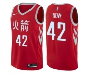 Men's Nike Houston Rockets #42 Nene Swingman Red NBA Jersey - City Edition