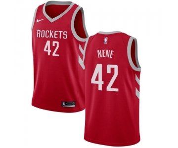 Men's Nike Houston Rockets #42 Nene Swingman Red Road NBA Jersey - Icon Edition