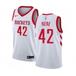 Men's Nike Houston Rockets #42 Nene Swingman White Home NBA Jersey - Association Edition