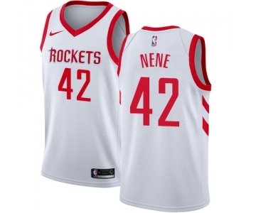 Men's Nike Houston Rockets #42 Nene Swingman White Home NBA Jersey - Association Edition