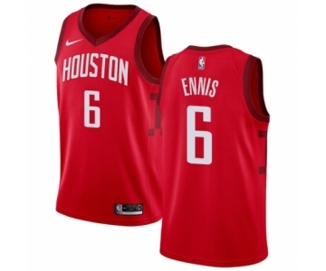 Men's Nike Houston Rockets #6 Tyler Ennis Red Swingman Jersey - Earned Edition