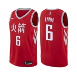 Men's Nike Houston Rockets #6 Tyler Ennis Swingman Red NBA Jersey - City Edition