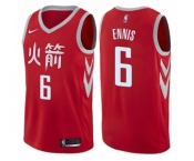 Men's Nike Houston Rockets #6 Tyler Ennis Swingman Red NBA Jersey - City Edition