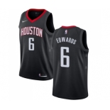 Men's Nike Houston Rockets #6 Vincent Edwards Authentic Black NBA Jersey Statement Edition