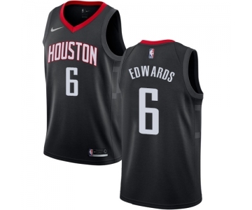 Men's Nike Houston Rockets #6 Vincent Edwards Swingman Black NBA Jersey Statement Edition