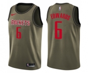 Men's Nike Houston Rockets #6 Vincent Edwards Swingman Green Salute to Service NBA Jersey