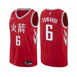 Men's Nike Houston Rockets #6 Vincent Edwards Swingman Red NBA Jersey - City Edition