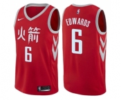 Men's Nike Houston Rockets #6 Vincent Edwards Swingman Red NBA Jersey - City Edition