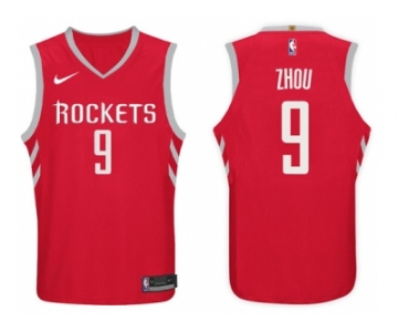 Nike NBA Houston Rockets #9 Zhou Qi Jersey 2017-18 New Season Red Jersey