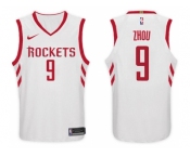 Nike NBA Houston Rockets #9 Zhou Qi Jersey 2017-18 New Season White Jersey