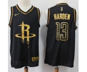 Nike Rockets #13 James Harden Black Gold Basketball Swingman Limited Edition Jersey