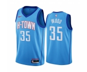 Nike Rockets #35 Christian Wood Blue NBA Swingman 2020-21 City Edition Jersey