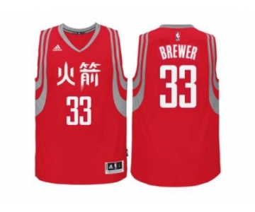 adidas Houston Rockets #33 Corey Brewer Red Chinese New Year Swingman Jersey