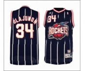 nba houston rockets #34 olajuwon blue