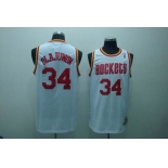 nba houston rockets #34 olajuwon white