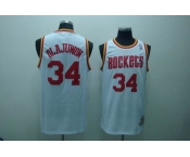 nba houston rockets #34 olajuwon white