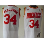 nba houston rockets #34 olajuwon white[swingman]