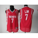 nba houston rockets #7 jeremy lin red