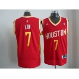 nba houston rockets #7 lin red[swingman revolution 30-2]