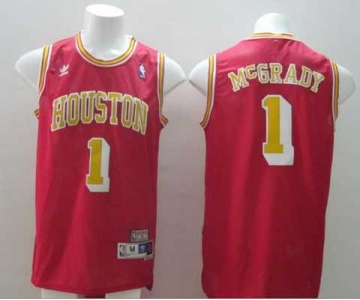 nba jerseys houston rockets #1 mcgrady red m&n[swingman][mcgrady]