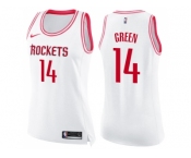 Women Nike Houston Rockets #14 Gerald Green White Pink NBA Swingman Fashion Jersey