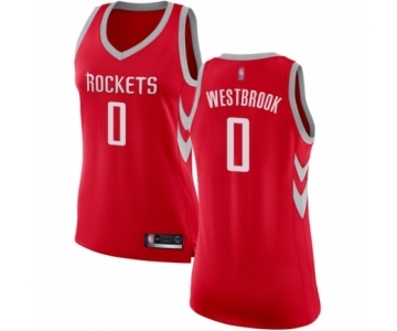 Women's Houston Rockets #0 Russell Westbrook Swingman Red Basketball Jersey - Icon Edition