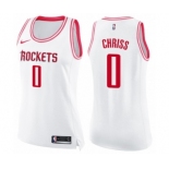 Women's Nike Houston Rockets #0 Marquese Chriss Swingman White Pink Fashion NBA Jersey