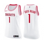 Women's Nike Houston Rockets #1 Michael Carter-Williams Swingman White Pink Fashion NBA Jersey