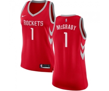 Women's Nike Houston Rockets #1 Tracy McGrady Swingman Red Road NBA Jersey - Icon Edition