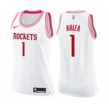 Women's Nike Houston Rockets #1 Trevor Ariza Swingman WhitePink Fashion NBA Jersey