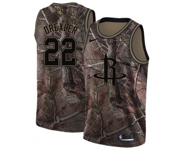 Women's Nike Houston Rockets #22 Clyde Drexler Swingman Camo Realtree Collection NBA Jersey