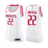 Women's Nike Houston Rockets #22 Clyde Drexler Swingman White Fashion NBA Jersey