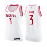 Women's Nike Houston Rockets #3 Chris Paul Swingman White Pink Fashion NBA Jersey