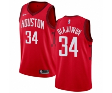 Women's Nike Houston Rockets #34 Hakeem Olajuwon Red Swingman Jersey - Earned Edition