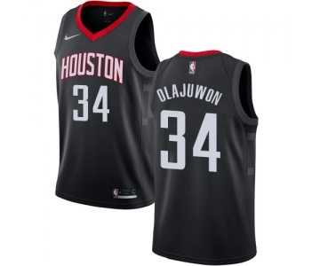 Women's Nike Houston Rockets #34 Hakeem Olajuwon Swingman Black Alternate NBA Jersey Statement Edition