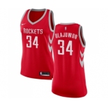 Women's Nike Houston Rockets #34 Hakeem Olajuwon Swingman Red Road NBA Jersey - Icon Edition