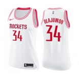 Women's Nike Houston Rockets #34 Hakeem Olajuwon Swingman White Fashion NBA Jersey