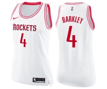 Women's Nike Houston Rockets #4 Charles Barkley Swingman White Fashion NBA Jersey