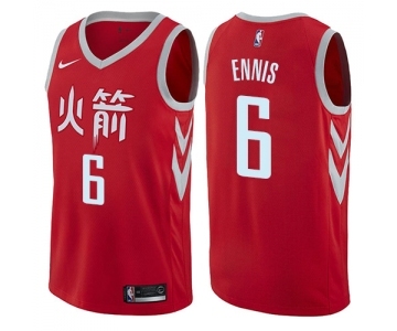 Women's Nike Houston Rockets #6 Tyler Ennis Swingman Red NBA Jersey - City Edition