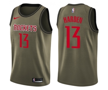 Youth Houston Rockets #13 James Harden Swingman Green Salute to Service Basketball Jersey