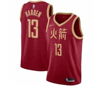 Youth Nike Houston Rockets #13 James Harden Swingman Red NBA Jersey - 2018-19 City Edition