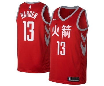 Youth Nike Houston Rockets #13 James Harden Swingman Red NBA Jersey - City Edition