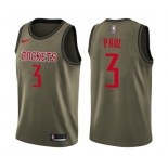 Youth Nike Houston Rockets #3 Chris Paul Swingman Green Salute to Service NBA Jersey